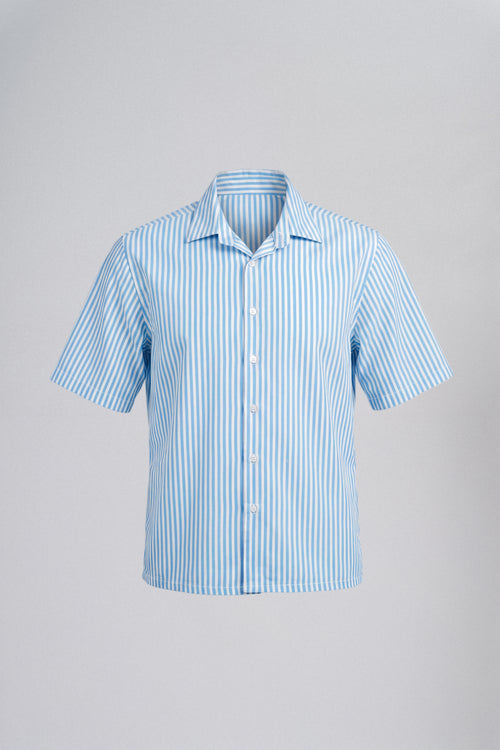 Camicia Uomo in Misto Lino Leggero Blue
