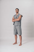 Completo Casual Estivo Shirt & Shorts Gray