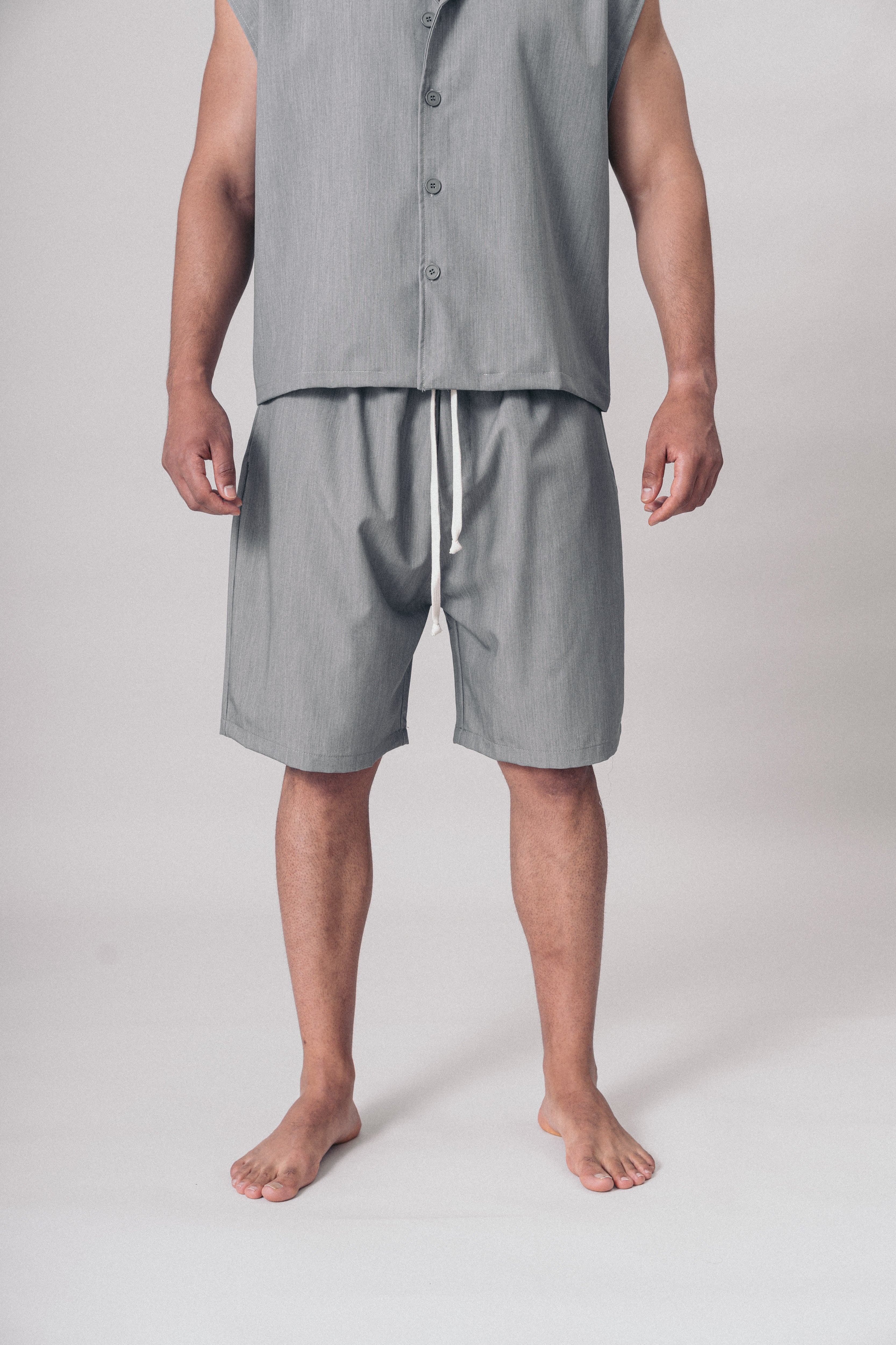 Completo Casual Estivo Shirt & Shorts Gray