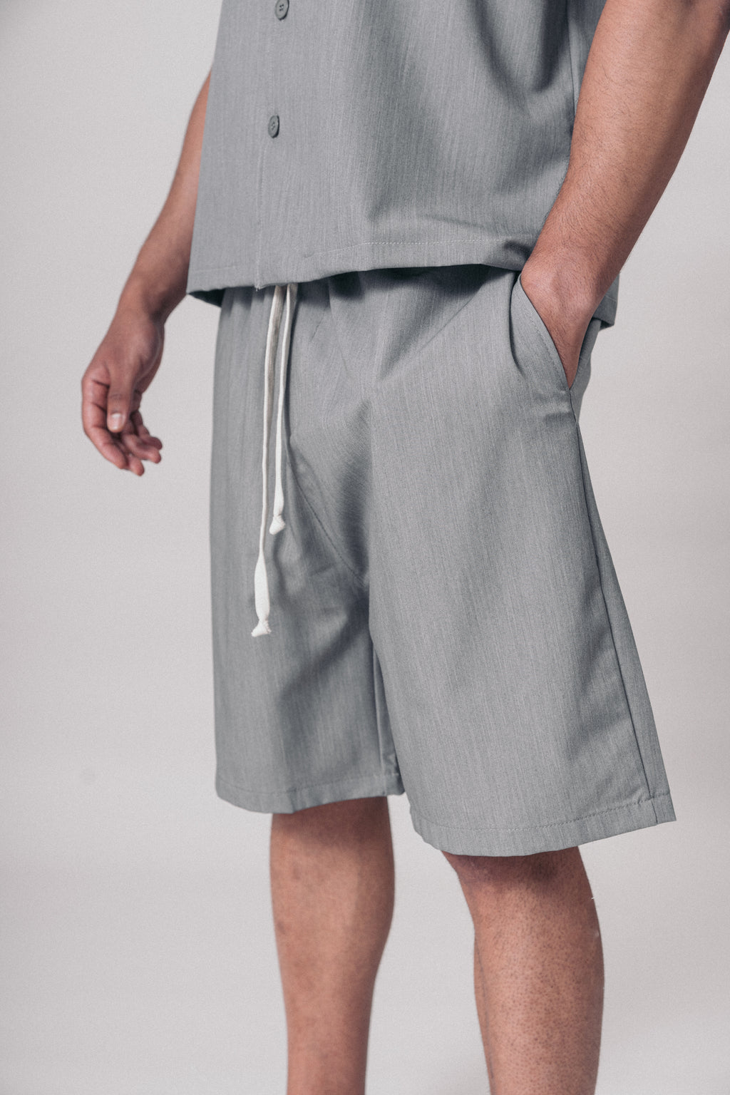 Completo Casual Estivo Shirt & Shorts Gray
