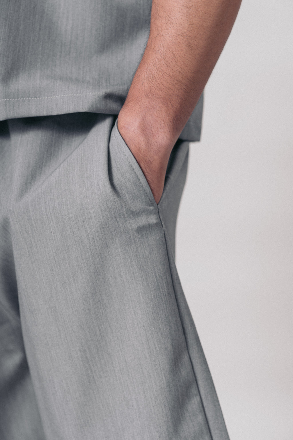 Completo Casual Estivo Shirt & Shorts Gray