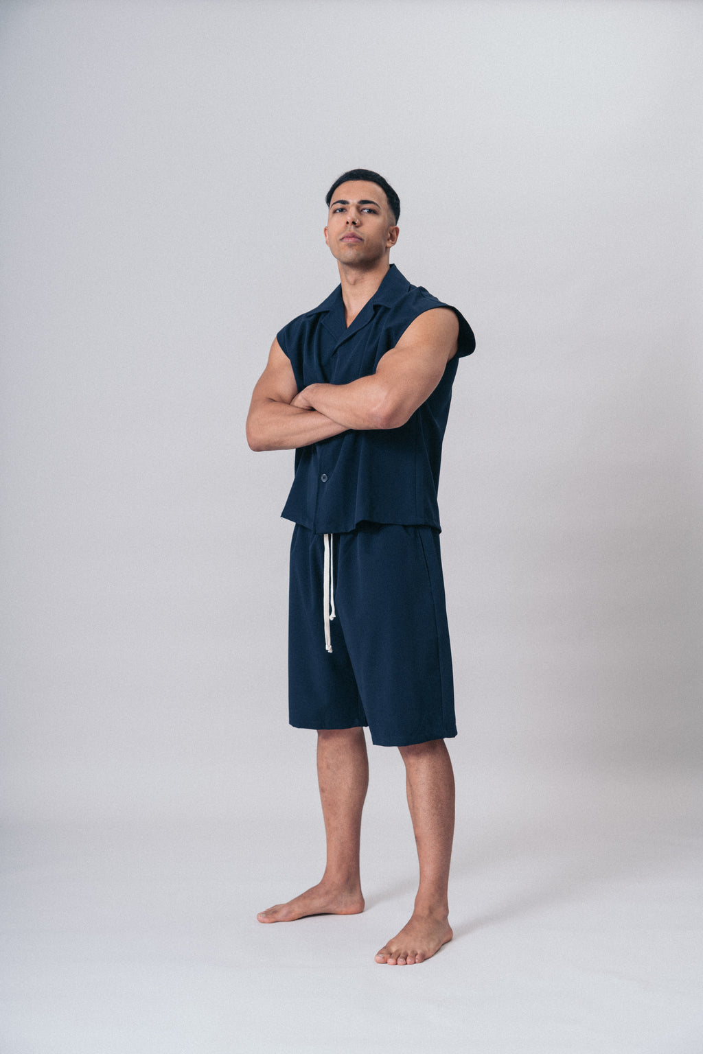 Completo Casual Estivo Shirt & Shorts Blue Navy